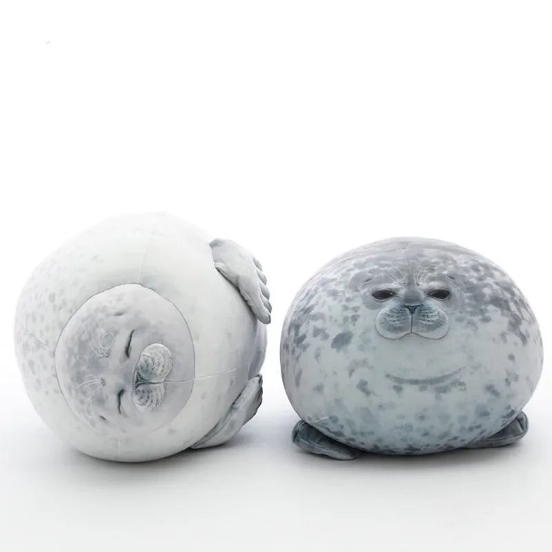 Angry Blob Seal Plush Pillow – Cute 3D Sea Lion Stuffed Toy