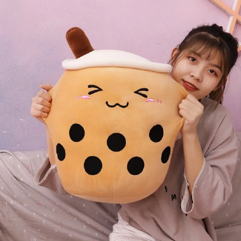 Boba Milk Tea Plush Pillow | Soft Squishy Stuffed Cushion Toy for Kids, Bedroom Decor & Gifts (24-70cm)