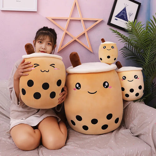 Boba Milk Tea Plush Pillow | Soft Squishy Stuffed Cushion Toy for Kids, Bedroom Decor & Gifts (24-70cm)