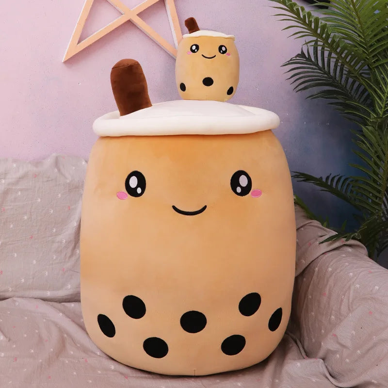 Boba Milk Tea Plush Pillow | Soft Squishy Stuffed Cushion Toy for Kids, Bedroom Decor & Gifts (24-70cm)